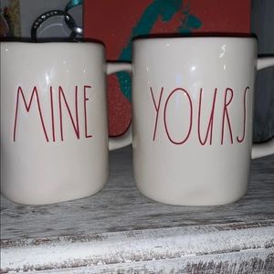 Rae Dunn mine yours mug set